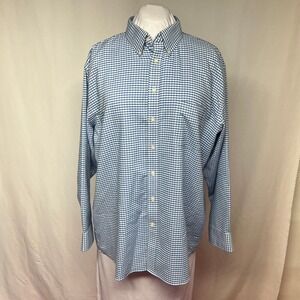 Stafford Men's Oxford Shirt Men's 17.5 34/35 Blue Gingham